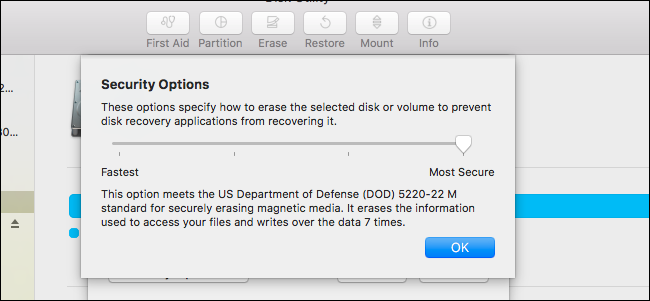 how long for secure erase mac